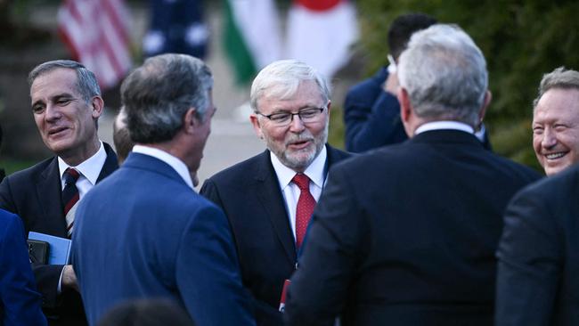 Kevin Rudd attending the Quadrilateral Summit at the Archmere Academy in Wilmington, Delaware.