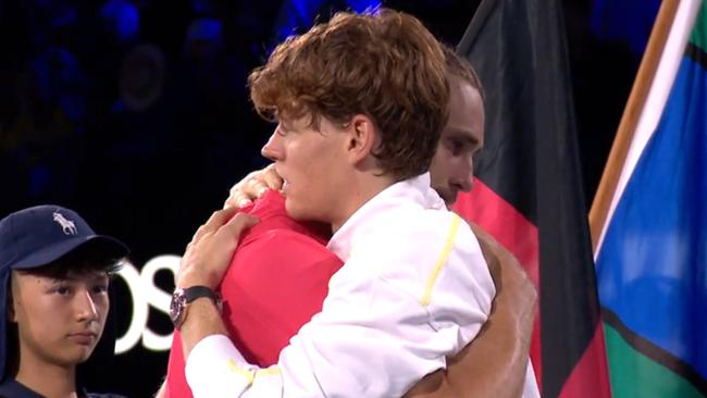 Alexander Zverev clearly appreciated the gesture. Photo: STAN Sport.