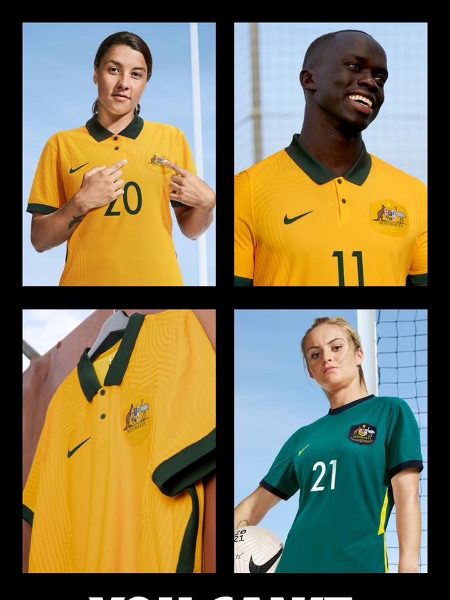 The new Socceroos and Matildas kits