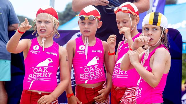 Young competitors take in the action at the 2023 NSW Surf Life Saving Country Championships at One Mile Beach, Forster. Photo: Shane Abrahamson/SLS NSW.