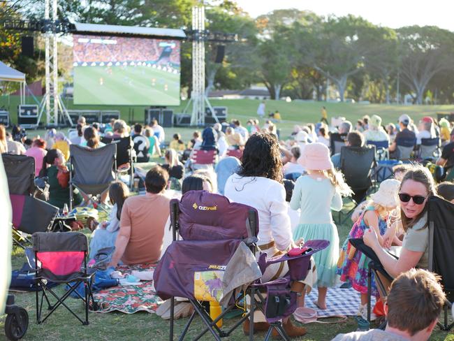 Fans watch Australia versus France in the quarter-finals of the FIFA Women's World Cup, at The Strand in Townsville on August 12, 2023. Picture: Blair Jackson