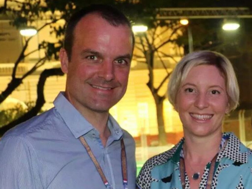 Ben and Anita Nicholson worked in Singapore as lawyers. Now only Ben survives after losing his wife and two children in the Sri Lanka bomb blasts. Picture: facebook