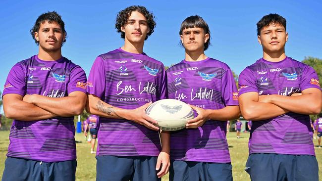 Caloundra’s Tyrell Hopkins, Tully McLellan, Jack Philp and Jaelym Hohaia.