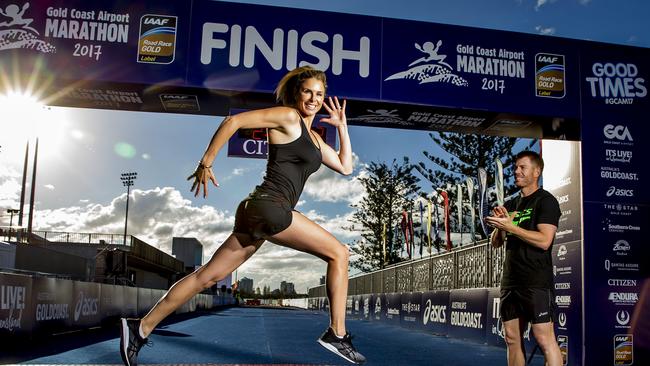 Candice Warner before the Gold Coast Airport Marathon.