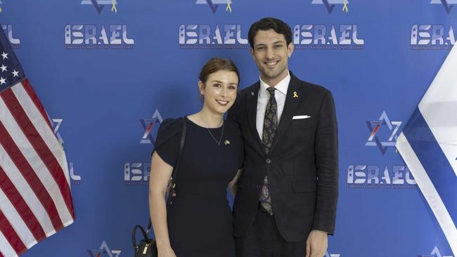 A photo provided by the embassy of Israel shows staff members Yaron Lischinsky and Sarah Milgrim. Picture via AP