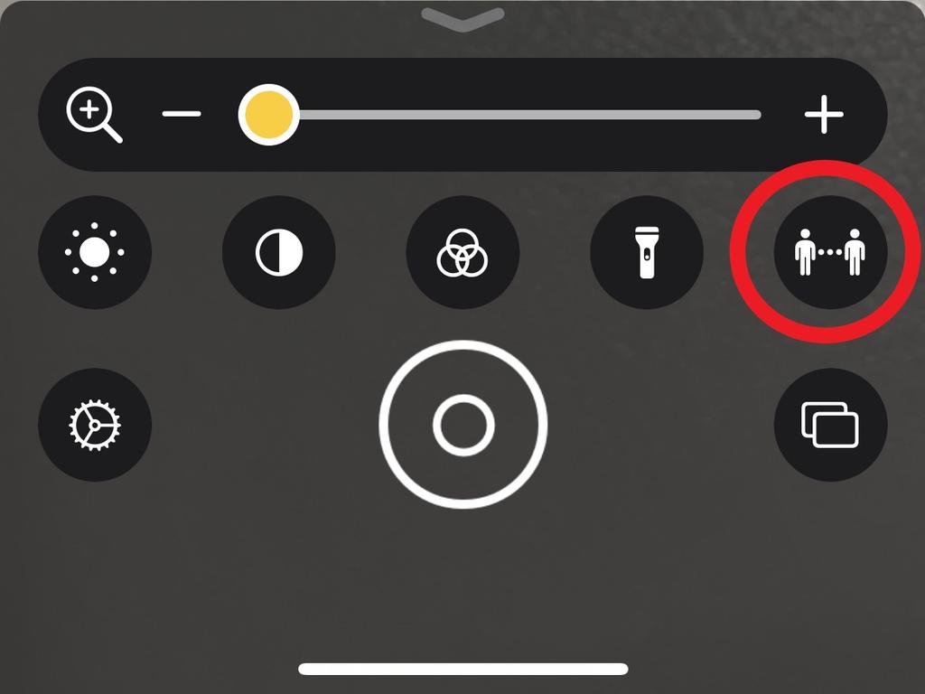 The people detection mode on the iPhone’s magnifier app.
