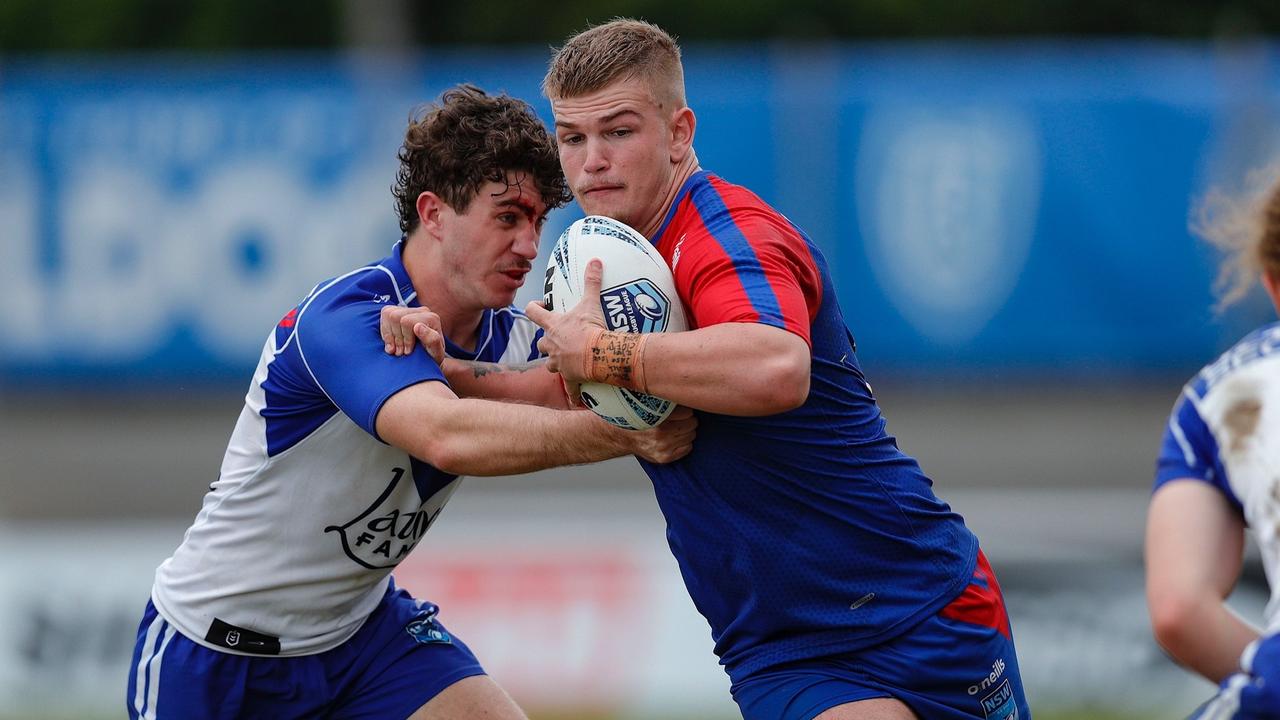 Young Newcastle Knights player Oryn Keeley in action after his comeback from injury. Pic: Supplied