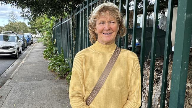 Marion Blake outside Byron Bay Public School on election day. Picture: Savannah Pocock