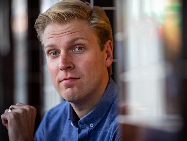 Portraits taken on 26th July 2018 of Comedian Mark Humphries who is hosting his first commercial TV show called Pointless. Mark is photographed by the iconic tiled exterior of The Crow's Nest Hotel in Crows Nest. (AAP Image / Julian Andrews).