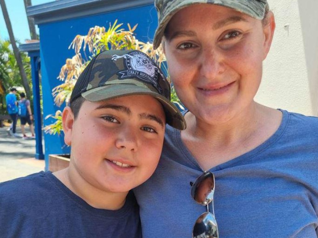 The last photo taken of Vanessa Tadros with her 10-year-old son Nicholas before riding the doomed helicopter. Picture: Nine News