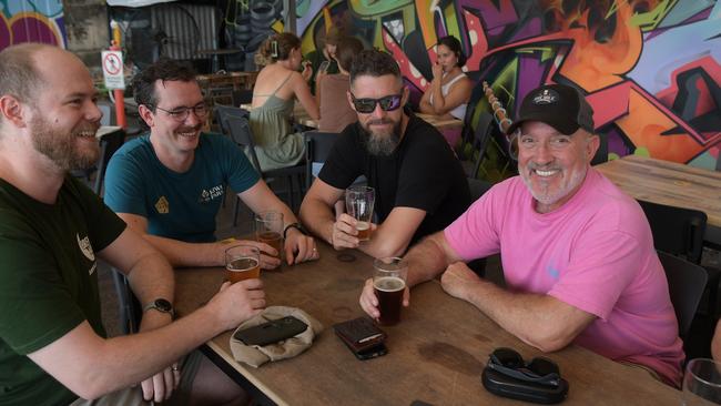 Patty Coffey, Declan Coffey, Josh Danvers and Brad Togan at the newly reopened One Mile Brewery. Picture: (A)manda Parkinson