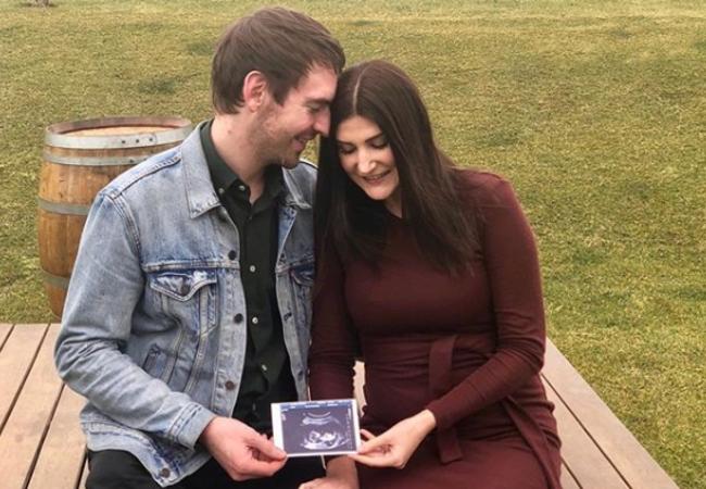 Callum Hann and Crystal Jagger are expecting their first child in September. Picture: Instagram.