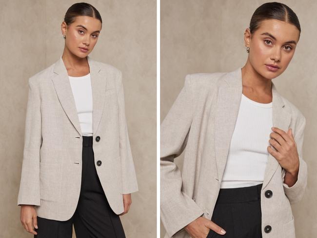 Aere Oversized Linen Blazer. Picture: THE ICONIC.