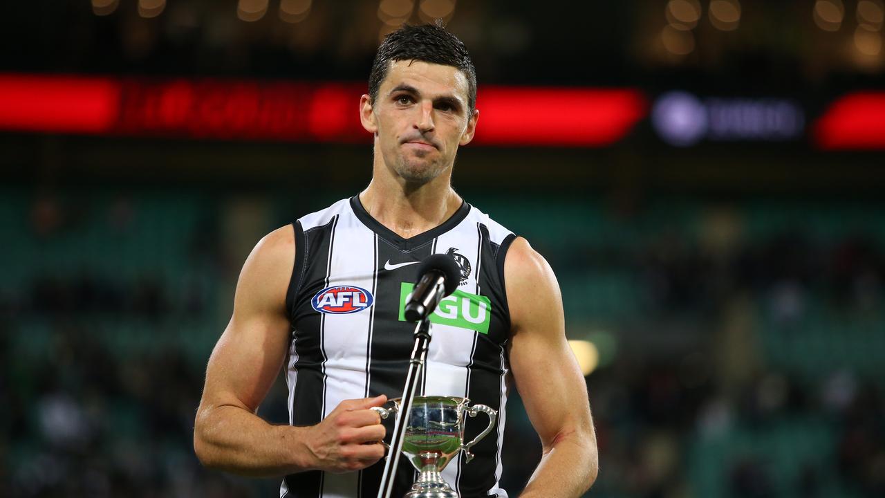 Scott Pendlebury wants to be a one-club player, but would consider a rival club if it means a player-coach deal. (Photo by Jason McCawley/AFL Photos/via Getty Images)