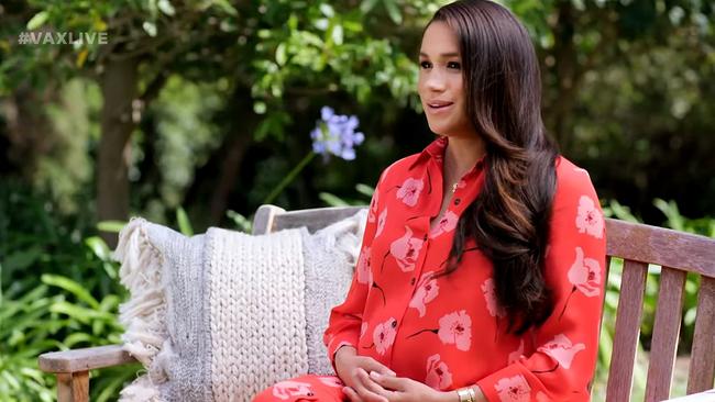 Meghan Markle showed off her baby bump. Picture: YouTube