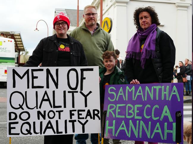 The Hamilton family took part in the rally was, after the killings of three women in Ballarat in two months. Picture: Blair Jackson / NCA NewsWire