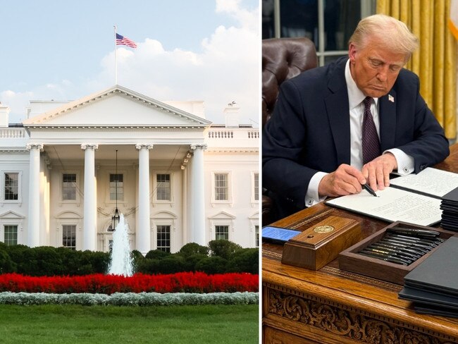 Inside the White House as it looks now as President Trump moves in. Pictures: X/Twitter