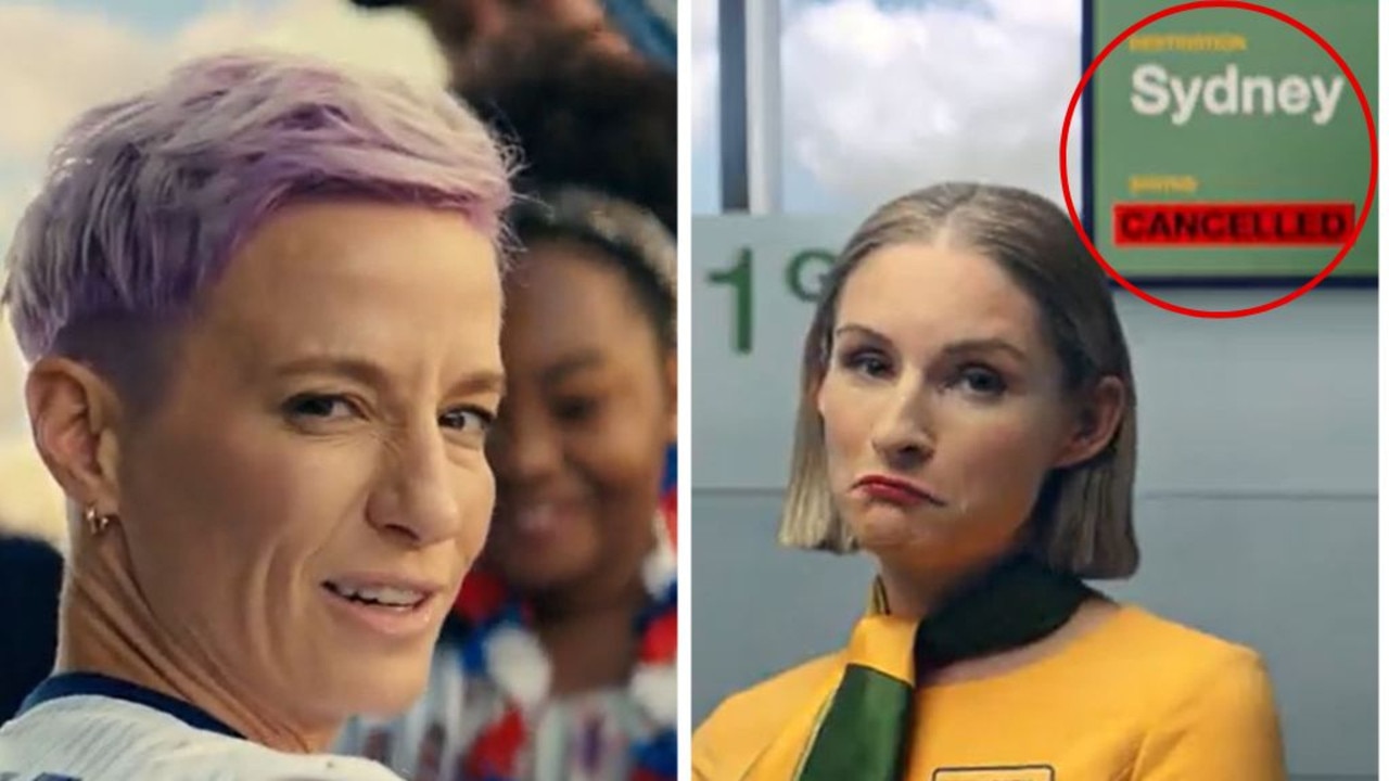 Megan Rapinoe and an actress attempting an Australian accent.