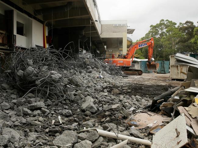 The destruction of Parramatta Stadium. Picture: Justin Sanson