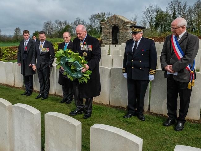 Governor-General Sir Peter Cosgrove paid his respects to troops at Adelaide Cemetery. Picture: Supplied.