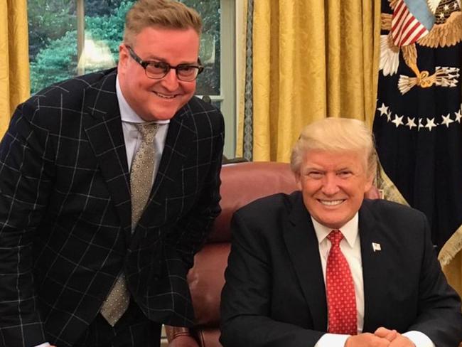 Dylan Howard with former U.S. president Donald Trump in the White House. Picture: Shealah Craighead.