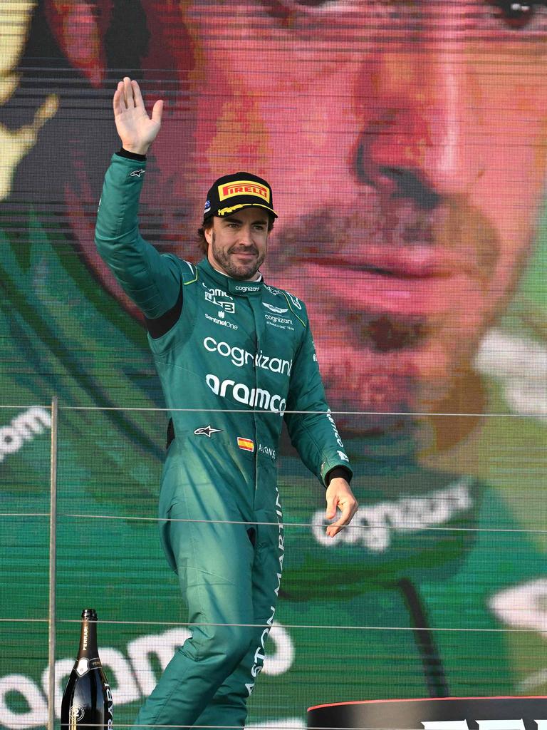 Alonso has three straight thirds. Photo by Paul CROCK / AFP
