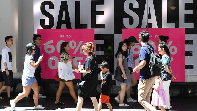 Shoppers in Sydney. Picture: AAP