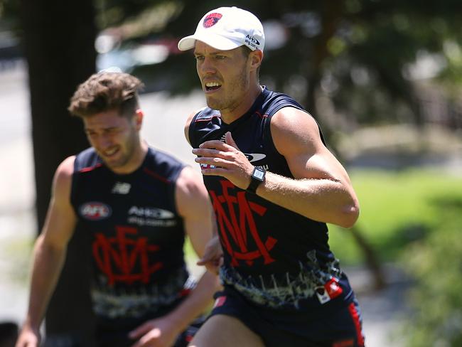 Melbourne Training Jake Melksham & Tom Bugg running the myer music bowl hill Picture:Wayne Ludbey