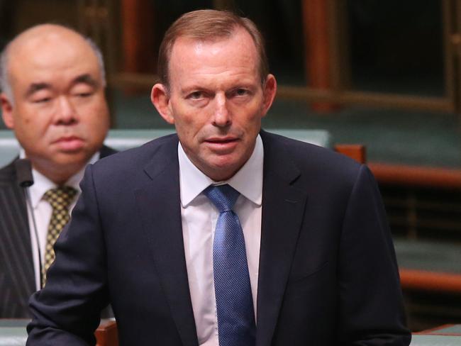 Tony Abbott during Question Time in the House of Representatives Chamber at Parliament House in Canberra. Pic by kym Smith