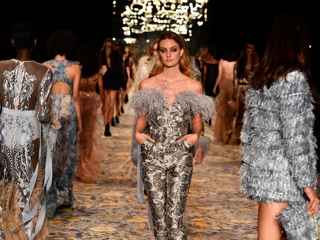 Models walk the runway during the Alice McCall show at Mercedes-Benz Fashion Week Resort 18 Collections at Carriageworks on May 15, 2017 in Sydney, Australia. Picture: Getty