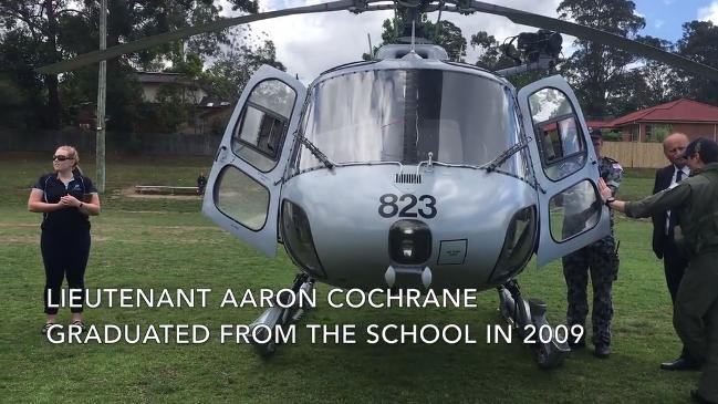 Helicopter lands at Carlingford High School 
