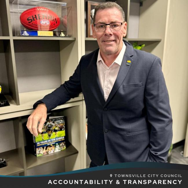 Townsville mayor Troy Thompson in his office. Photo: Facebook