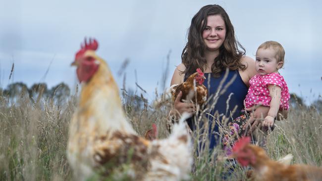 Madelaine Scott is an egg farmer at Bolinda. Picture: Zoe Phillips