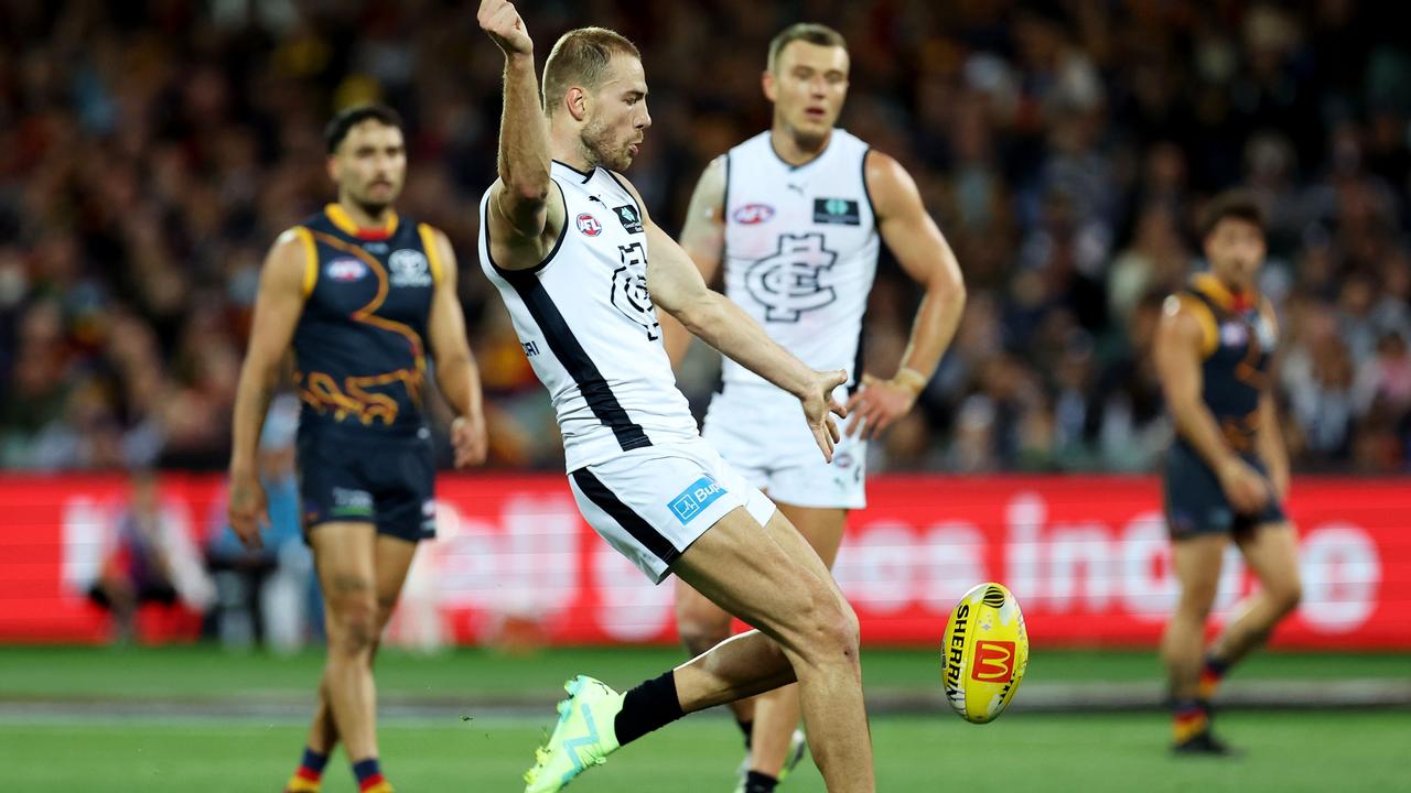 Harry McKay has battled in front of goal this season. Picture: James Elsby/AFL Photos via Getty Images