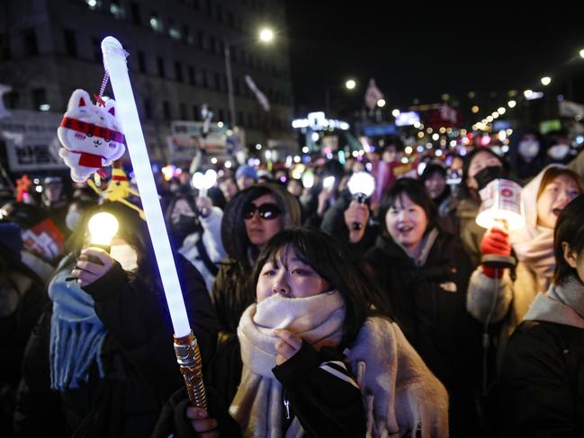 While some supported Yoon, the celebrations after his impeachment dominated the streets. Picture: Getty Images