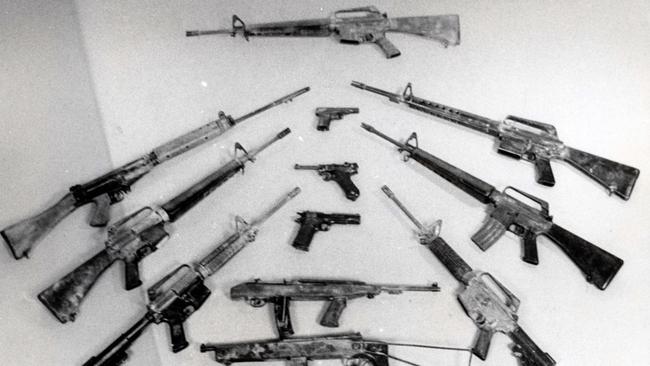 Some of "Mad Dog" Cox’s weapons stash.