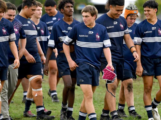 Action in the Brisbane Grey under 15s v Qld Country game.Reds Emerging Cup under 15-16 years rugby union at Riverside Rugby Club.Thursday September 22, 2022. Picture, John Gass