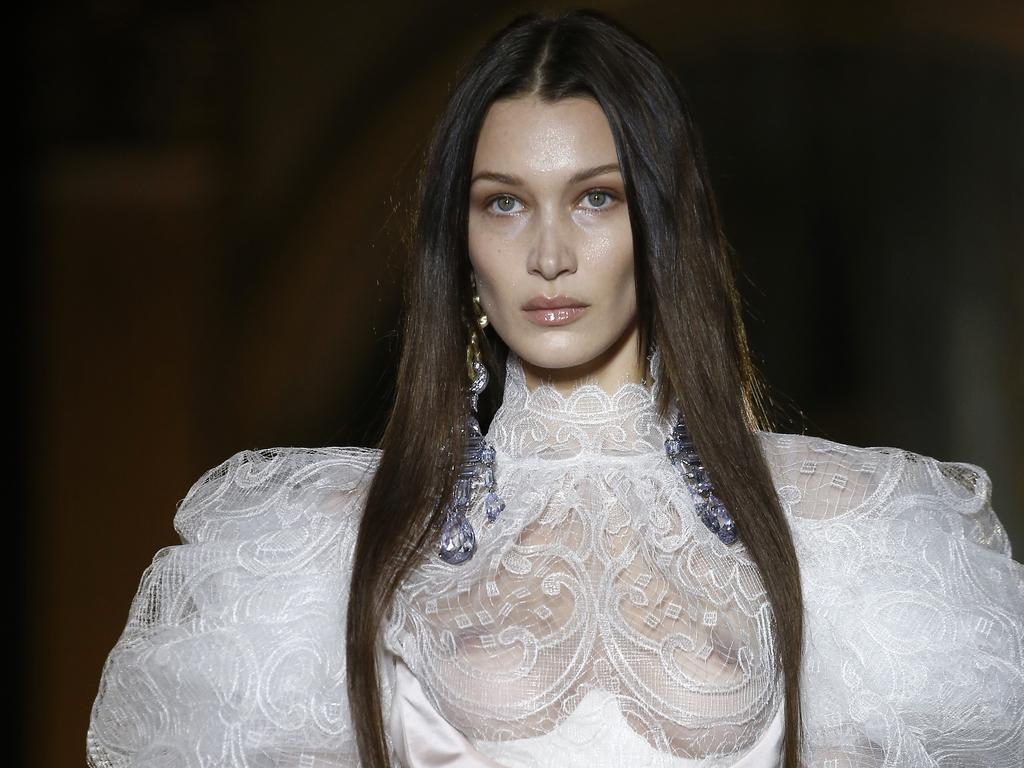 Bella Hadid closes the Vivienne Westwood show in a wedding dress