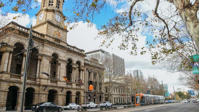 The Adelaide Town Hall on King William Street. Picture: Jack Fenby