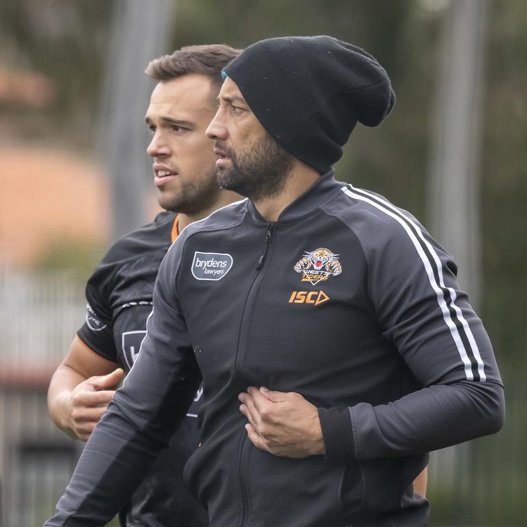 It’s time for Luke Brooks (L) to step out of the shadow of the departed playmaker Benji Marshall. Picture: AAP Image/Craig Golding