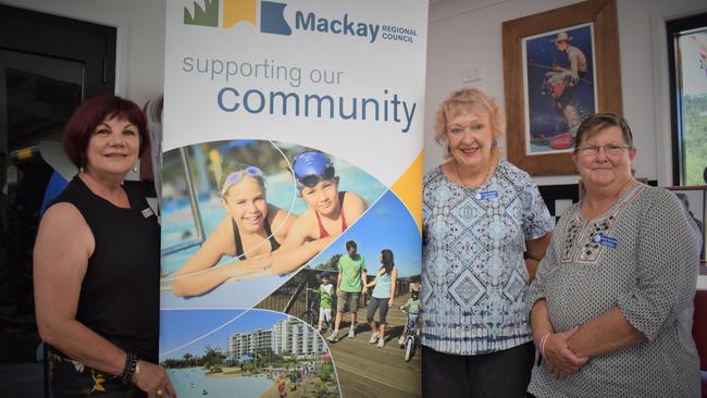 Mackay Regional Councillor Pauline Townsend with Kuttabul QCWA Calen members Gina Zimpel and Jenny Howarth at a MyTown meeting at Zarby's Cafe. Picture: Heidi Petith