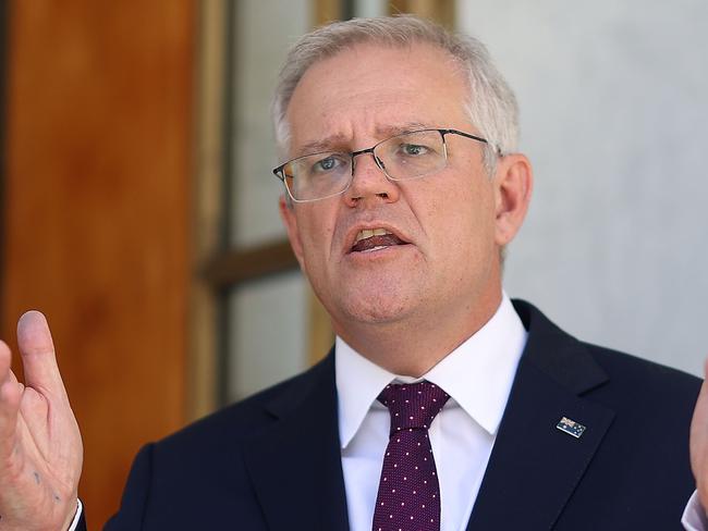 CANBERRA, AUSTRALIANewsWire Photos DECEMBER 30, 2021: Prime Minister Scott Morrison spoke with the media during a press conference in Parliament House Canberra, after the National Cabinet meeting. Picture: NCA NewsWire / Gary Ramage