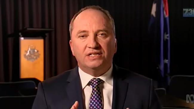 Barnaby Joyce appeared on 7.30 on the ABC, earlier this week.