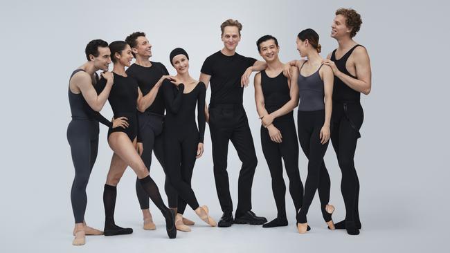 David Hallberg with principal dancers of the Australian Ballet. Picture: Pierre Toussaint