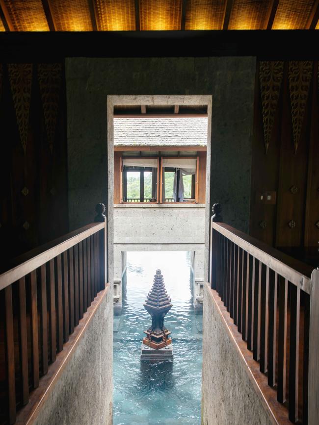 The headline suite in the resort’s Tirta Ening residence has been graced with several water elements. Picture: Elise Hassey