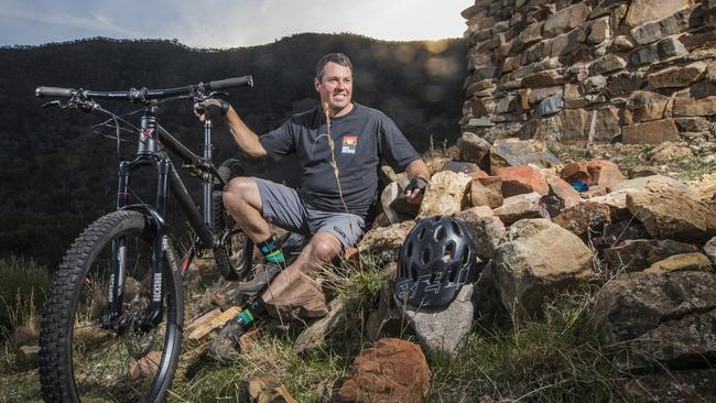 Down Hill Mountain Biker Don Norton, who owns accommodation in Melrose. Picture Simon CROSS