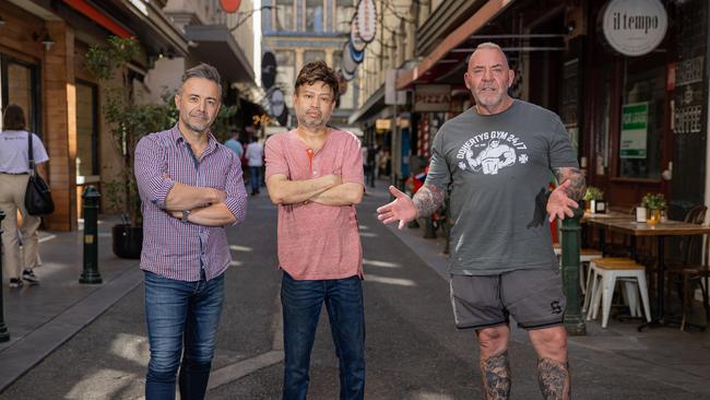 Degraves St traders strongly oppose the proposed injecting room. Picture: Jason Edwards