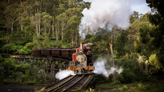 The crash occurred near the Monbulk Creek trestle bridge. Picture: Michael Greenhill