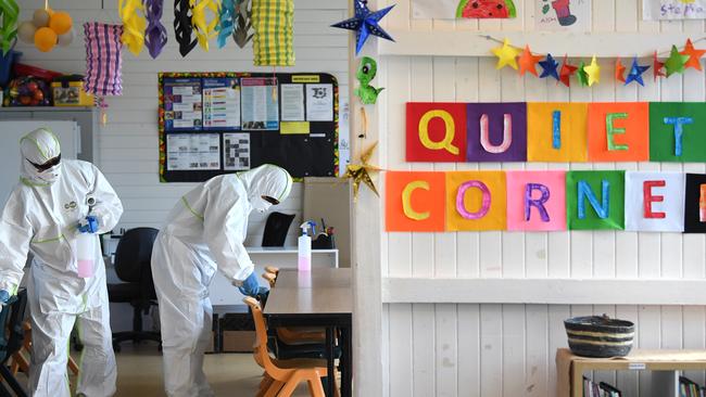 A public school in Western Sydney has been deep cleaned after being used as a pop up COVID testing clinic during the holidays. Picture: NCA NewsWire/Joel Carrett