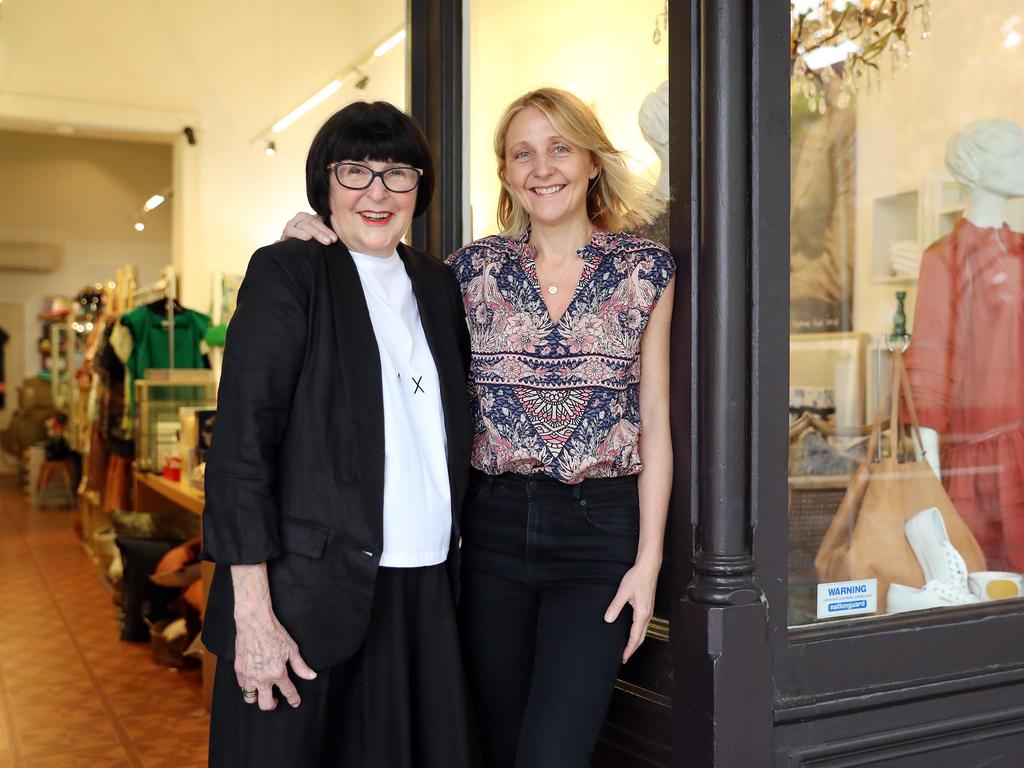 Carole and Holly say their local Pyrmont community stepped into the retail void to support them when corporate workers, international students and tourists abandoned the city fringe. Picture: Tim Hunter.